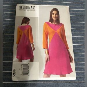 Vogue V1326 Tom and Linda Platt American Designer Dress Pattern Sz 16-24 Uncut